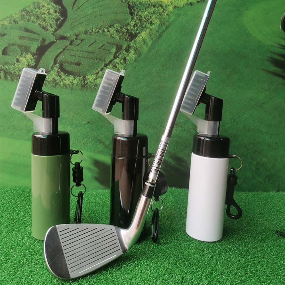 Golf Equipment Indoor - プロのゴルフクラブクリーニングキット,プラスチック溝付きクリーナー,スプレーボトル付きブラシ