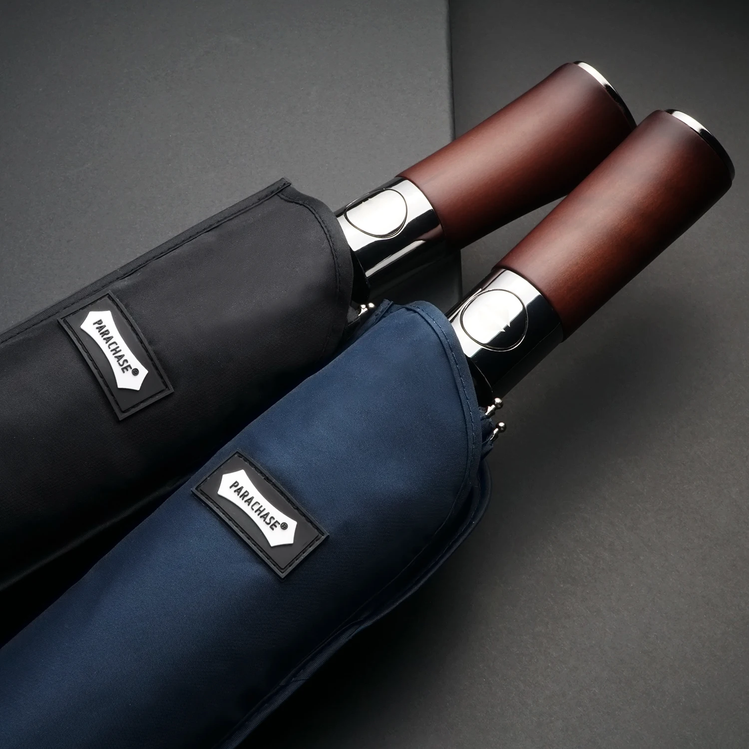 Golf Umbrella Large - パラチェース自動傘 メンズ 120cm 大型折りたたみ傘 防風 強力な木製ハンドル