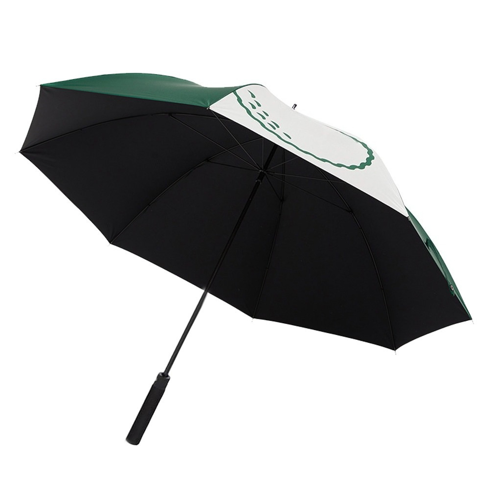 Golf Umbrella Large - 2026年ニューコレアンスタイルゴルフ半自動白緑カラーブロックプリントUVカット防水防風大型2-in-1傘