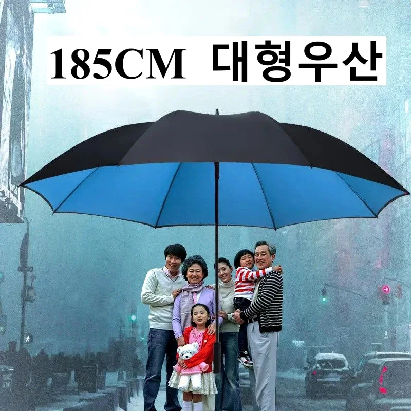 Golf Umbrella Large - 185 センチメートル大型ゴルフ傘男性手動ロングハンドル耐性 UV 保護パラソルシェード旅行ビーチ傘防風強力