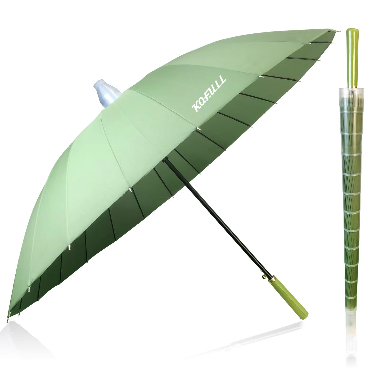 Golf Umbrella Large - 大型防風自動オープンゴルフ傘、ロングハンドル、ベントスティックアンブレラ、オーバーサイズレイン傘、24骨