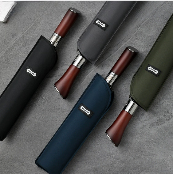 Golf Umbrella Large - 木製ハンドル自動傘 1.2メートル大型折りたたみ傘 韓国風モリビジネス傘