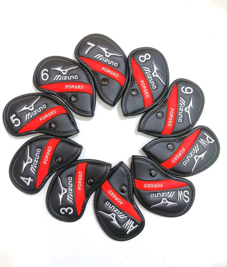 Golf Equipment Set - ミズノゴルフクラブカバープレミアムPUレザーアイアンウッドパターヘッドカバーセットユニセックス防水保護具アクセサリー