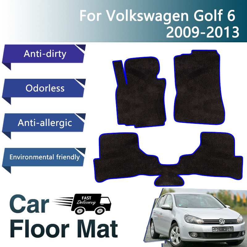 Golf Equipment Set - フォルクスワーゲンゴルフ6,mk6 plus,gti,r5 k,2009-2013,5ドア用の車載フロアマット