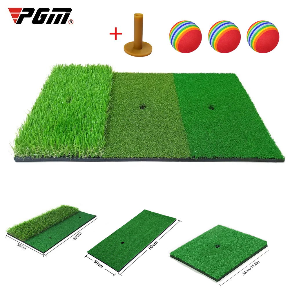 Golf Equipment Indoor - PGMゴルフヒッティングマット人工芝ゴルフヒッティングトレーニング補助具ゴルフティー練習用ゴルフ