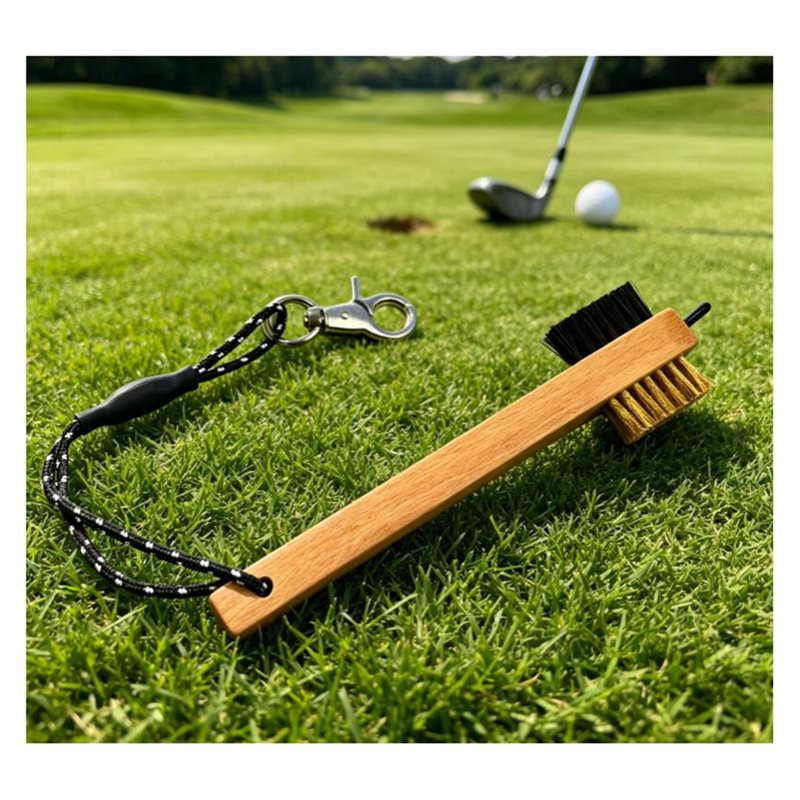 ABHS-木製ハンドルゴルフクラブブラシ 金属溝クリーナーピ - Golf Equipment Indoor のレビューと価格