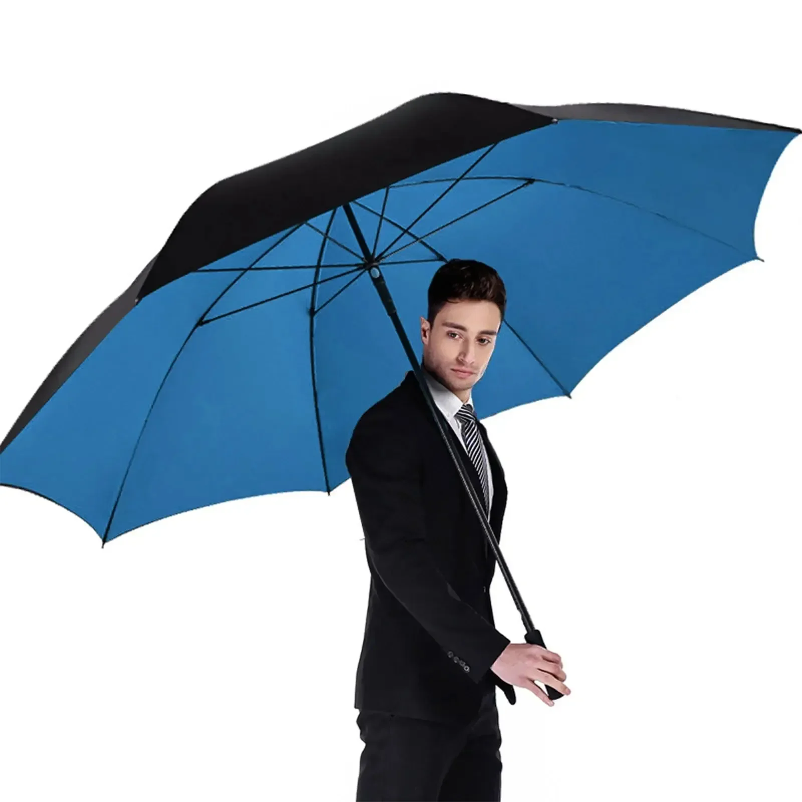 185CM大型ゴルフ傘 男性用 手動ロングハンドル 耐UV保 - Golf Umbrella Large のレビューと価格
