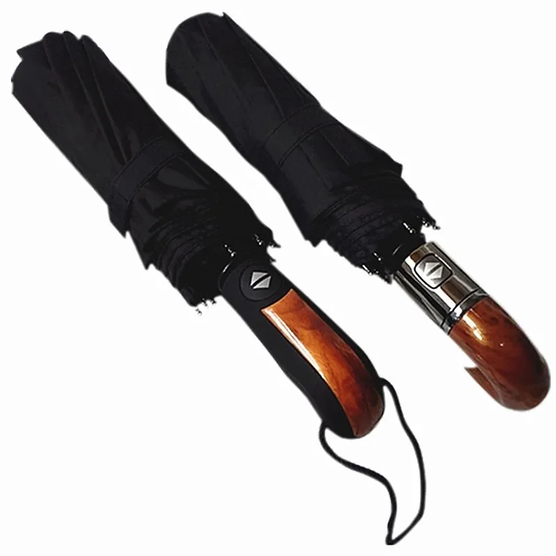 高級逆傘 メンズ 木製ハンドル 大型自動傘 防風 強力 10 - Golf Umbrella Large のレビューと価格