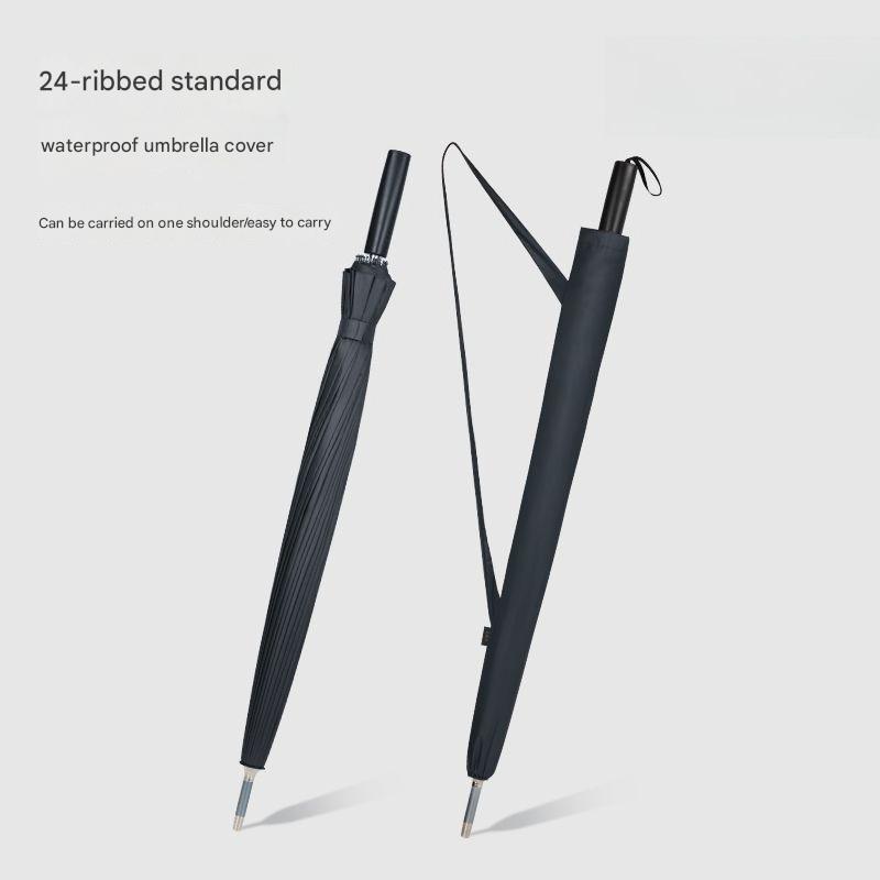   24本骨強化ブラック接着剤大型ストレート長柄傘 雨よ - Golf Umbrella Large のレビューと価格