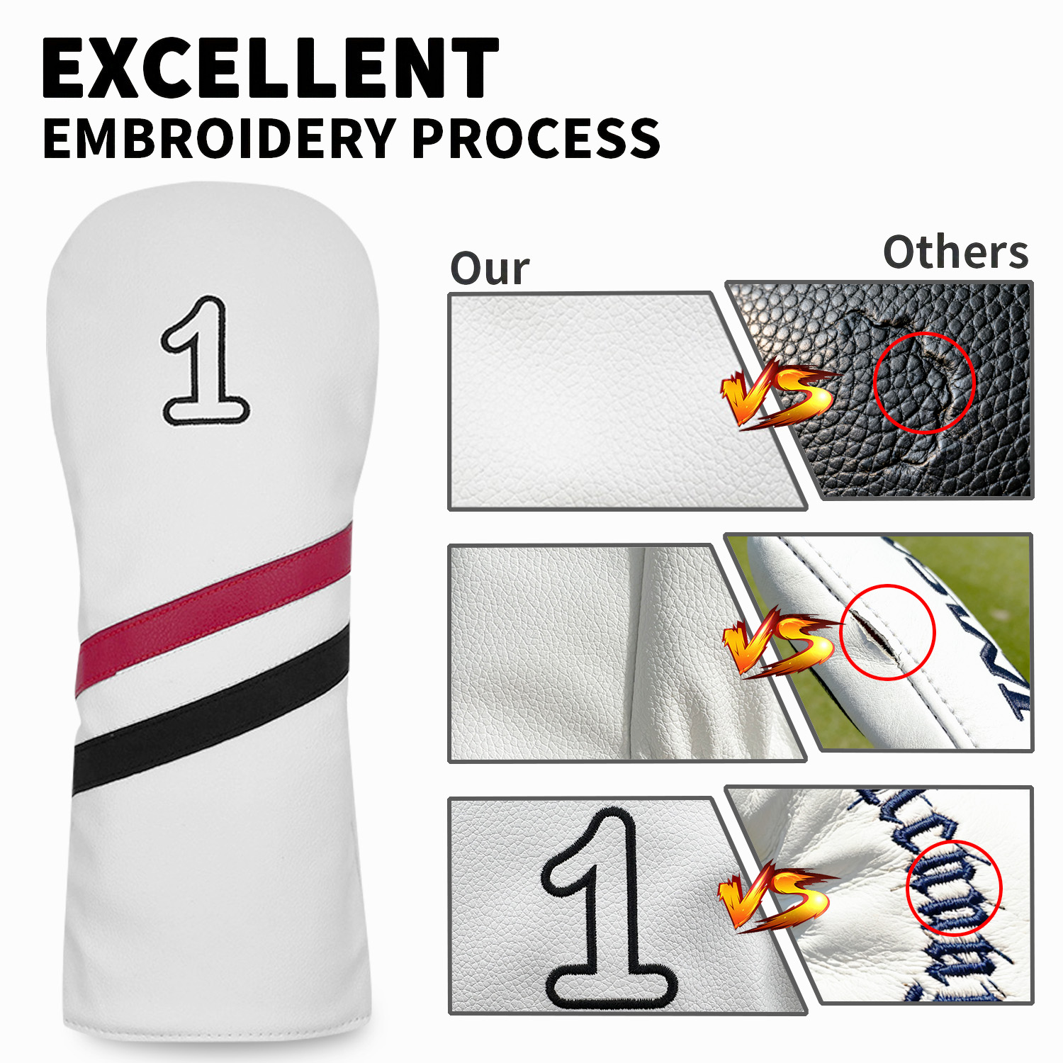 ゴルフクラブ # 1 # 3 # 5 # Uウッドヘッドカバ - Golf Equipment Rack のレビューと価格