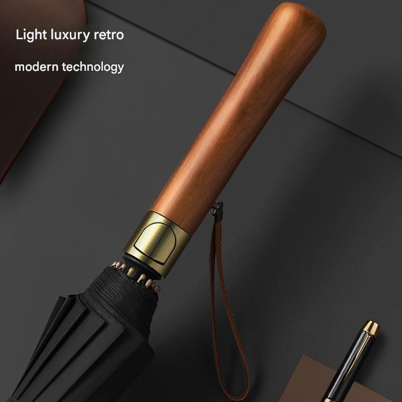 16本骨ゴルフ傘 木製ハンドル 大型ストレートロングハンドル - Golf Umbrella Large のレビューと価格