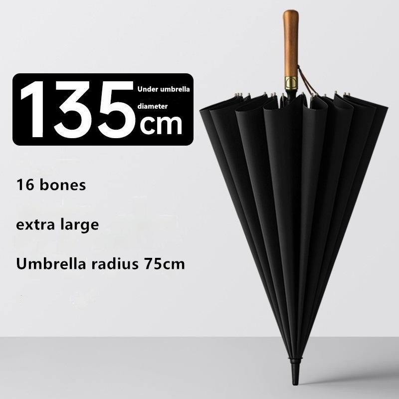 16本骨ゴルフ傘 木製ハンドル 大型ストレートロングハンドル - Golf Umbrella Large のレビューと価格