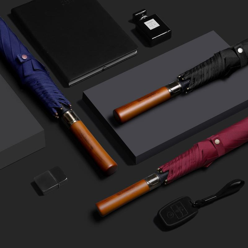 自動開閉式ビジネスゴルフ傘、高級木製ロングハンドル傘（男女兼 - Golf Umbrella Large のレビューと価格