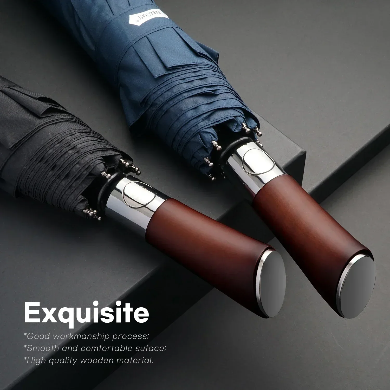 木製ハンドル自動傘 1.2メートル大型折りたたみ傘 韓国風モ - Golf Umbrella Large のレビューと価格