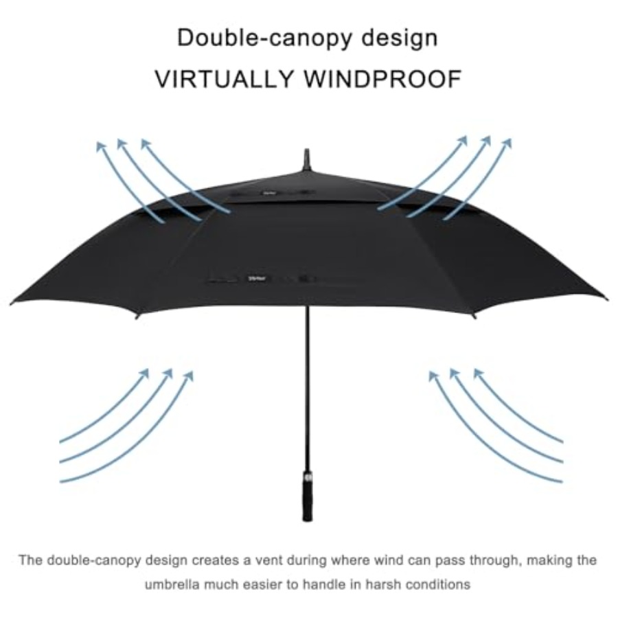 自動開閉式ゴルフ傘特大サイズ二重キャノピー通気性防風防水ステ - Golf Umbrella Large のレビューと価格