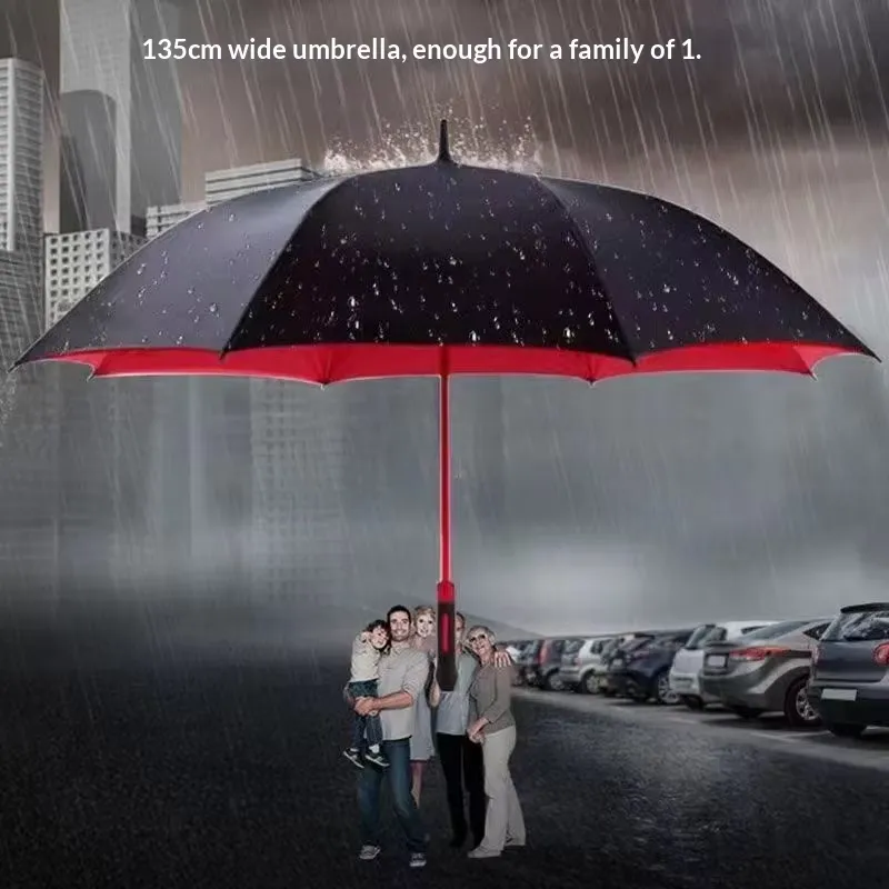 大型耐風ゴルフ傘 二重構造自動開閉式ロングハンドルビジネスス - Golf Umbrella Large のレビューと価格